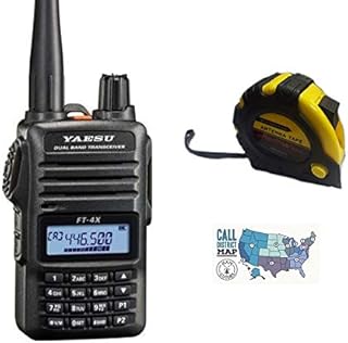 Bundle - 3 Items - Includes Yaesu FT-4XR VHF UHF Dual Band 5W FM Handheld Transceiver with The New Radiowavz Antenna Tape (2m - 30m) and HAM Guides Quick Reference Card
