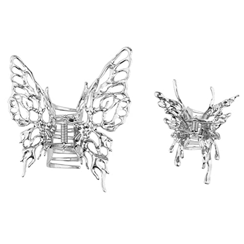 Didiseaon 2 Piezas pinzas para el cabello para cabello hair clips horquillas moño hair bow hair pin hair topper pinza para el cabello clips de garra clips de Metal Silver