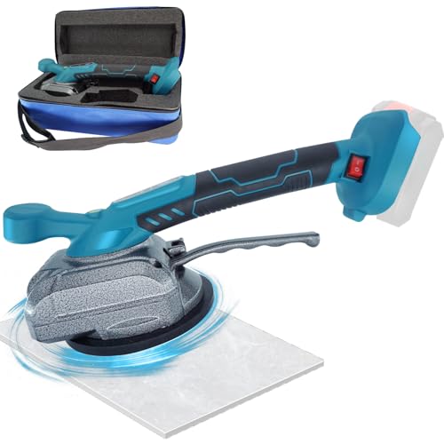 Fliesenleger Maschine für Makita 18V Akku Fliesenrüttler 100kg Adsorption für 30-260cm Fliesen Fliesenlegerwerkzeuge mit 5 Gänge einstellbar und 13cm Saugnapf für Boden Wandfliesen Glas(Ohne Akku)