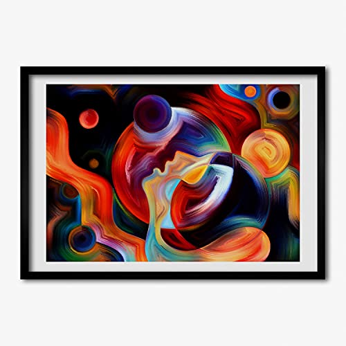 Cadre 70x50 cm Tulup abstrait en bois moderne pour sublimer votre séjour