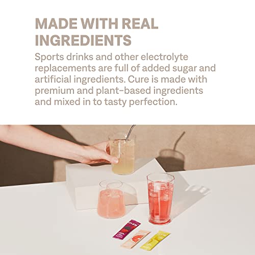 Cure Hydrating Electrolyte Mix | Electrolyte Powder For Dehydration Relief | Made With Coconut Water | No Added Sugar | Vegan | Paleo Friendly | Pouch Of 28 Hydration Packets - Variety Pack #TOP4