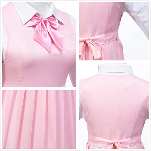 Classic Japanese School Girls Sailor Suit Dress Shirt Skirt Jk Kawaii Anime Bunny Ears Cosplay Costumes Socks Bow Set Pink L #TOP5