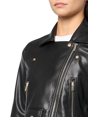 Anne Klein Women's Vegan Leather Short Moto Jacket3