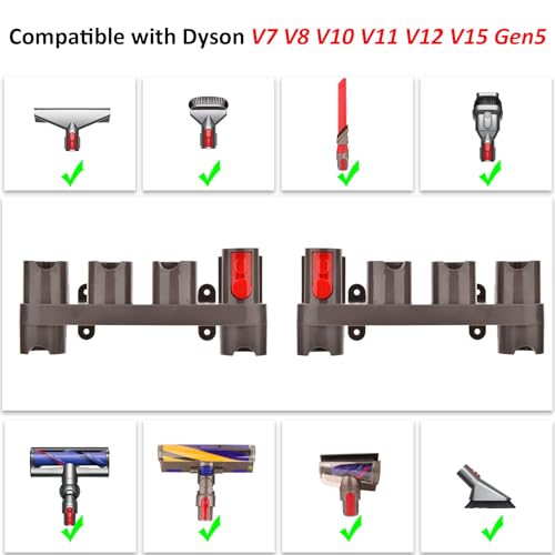 RTop Docking Station Accessory Holder Attachments Organizer for Dyson Gen5 V15 V12 V7 V8 V10 V11 SV10 SV11 Vacuum Cleaner Accessories Tools (2 Pack, 10 Storage Sockets)
