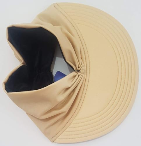 Viseira Turbante Com Proteção solar 50+ (Champanhe com Preto)