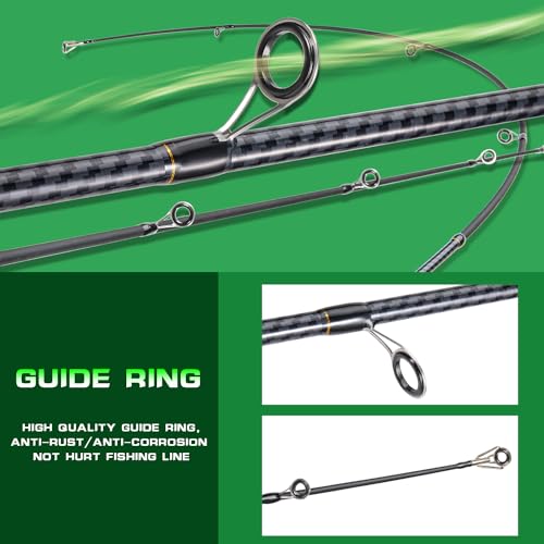 Sougayilang Caña de Pescar Compuesta de Carbono y Fibra de Vidrio 2 Piezas para Spinning 6'0" miniatura 5