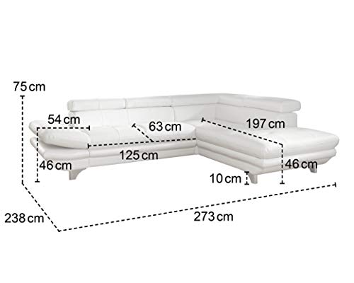 Mivano Ecksofa Enterprise / Trendige Eckcouch in L-Form mit Bettfunktion / Kopfstützen und Armteil verstellbar / 273 x 75 x 238 / Mikrofaser: braun – Bild 4