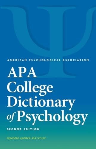 APA College Dictionary of Psychology (APA Reference Books Collection)
