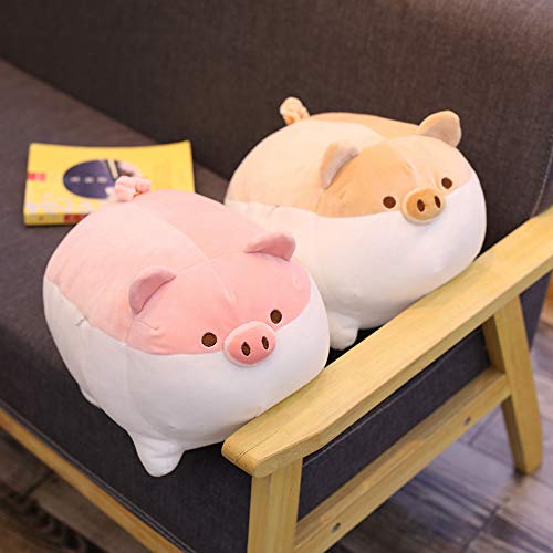 Levenkeness Soft Fat Pig Plush Hugging Pillow,Cute Piggy Stuffed Animal Doll Toy Gifts For Bedding, Kids Birthday, Valentine, Christmas (Pink, 15.7") #TOP3