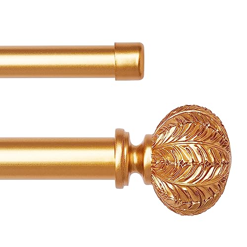 Double Curtain Rods,WL.Rocaille 1 Inch Curtain Rods for Windows 48 to 84 Inches,Telescoping Dual Curtain Rod Set with End Cap,Adjustable Decorative Gold Curtain Rods for Bedroom,Living Room by WL.Rocaille - Image 9