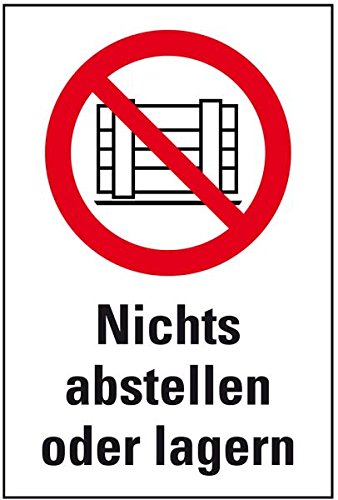 Preisvergleich Produktbild LEMAX® Verbots-Kombischild Nichts abstellen oder lagern, ASR / ISO, Folie, 200x300mm