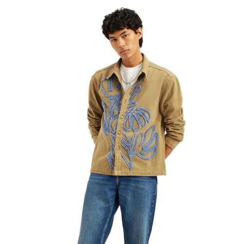Image of Men's Patchwork Khaki Shacket