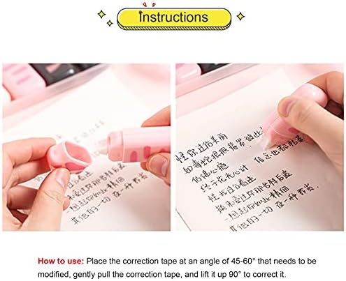 fengman123 Pack of 6 Mini Correction Tape, 6 m x 5 mm, Cat Paw Correction Tape, Mini Compact, Non-Toxic, Environmentally Friendly and FDA Approved, Suitable for Cute Girls
