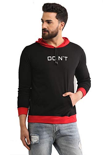 Image of Dagcros Men's Full Sleeve Printed Hooded Regular Fit T-Shirt