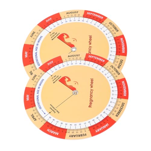 HOLIDYOYO 2pcs Fetal Development Chart Color Printed Pregnancy Wheel for Expecting Moms Comprehensive Timeline Tracker for Maternal Insights Elegant Growth Guide