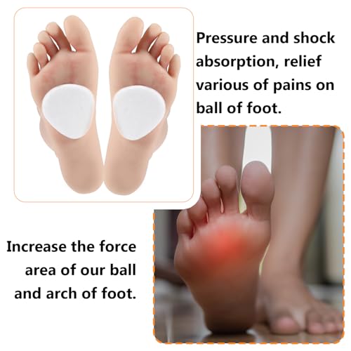 Image of Ptwola 20 Pcs Metatrsal Pads Pain Relief Felt Foot Pads Adhesive Forefoot Pads Ball of Foot Cushions 1 /4 Inch Thick Heel Inserts for One Size Men Women Sole Support Feet Metatarsalgia Neuroma