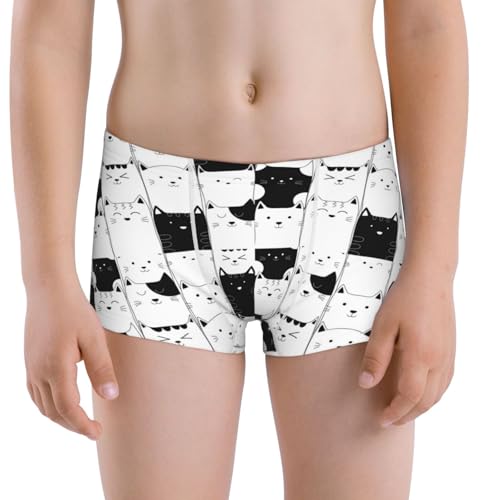 Boys' Cotton Boxer Brief Soft Underwear-Doodle Cute Cat