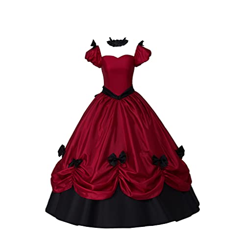 Gothic Southern Belle Victorian Dress Marie Antoinette Wedding Dress Ball Gown Rococo Masquerade Prom Dress L Red