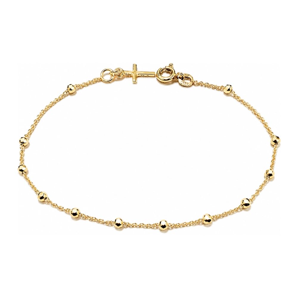 Bracciale Rosario Uomo Donna in Argento 925 Dorato con Rodio – Simbolo Cattolico Cristiano di Fede – Braccialetto Religioso Elegante Idea Regalo bcc0335