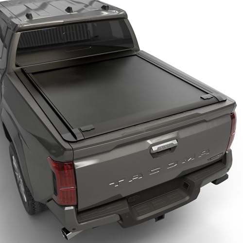 Tonotek Aluminum Retractable Tonneau Cover Fits 2016-2023 Toyota Tacoma w/OE Track System 6'2" Bed (74")