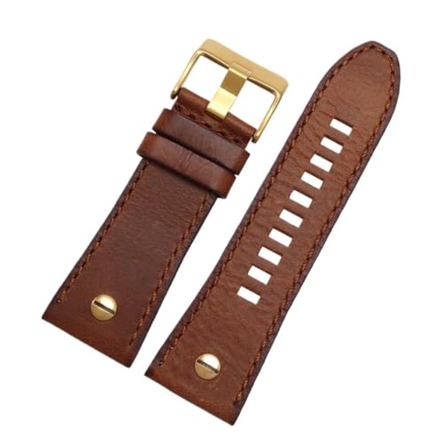 Bracelet de montre en cuir 28 mm noir marron pour montre homme Diesel DZ7193 DZ7214 DZ7313