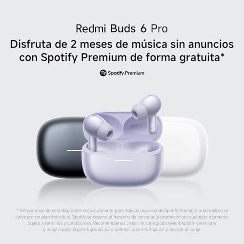 Miniatura 3 de XIAOMI Redmi Buds 6 Pro - Auriculares inalámbricos, cancelación de Ruido, Ligeros, hasta 36 Horas de autonomía, Bluetooth 5.3, Morado (Versión ES)