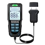 RDINSCOS Upgrade Pin and Pinless Wood Moisture Meter & Wall Damp Meter - Rechargeable Moisture Detector with Colour LCD Alert Measuring Up to 20mm Deapth for Logs, Timber, Walls & Building Materials