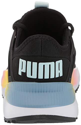 Puma Kids' Pacer Future Sneaker, Black-Green Glimmer-Cantaloupe #TOP2