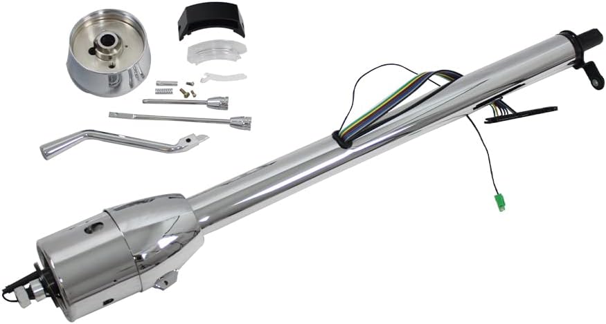 IBESTWOLF Chrome 33" Tilt Steering Column Shift for 1960-1972 Chevy C10 GMC Truck - No Key, Prewired