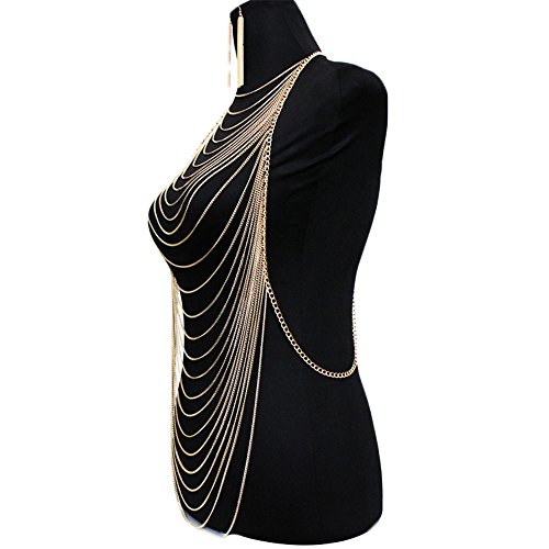 Hitele EAGLEUS Women'S Sexy Halter Backless Tank Top Bra Body Chain Necklace Tassels Party thumb #2