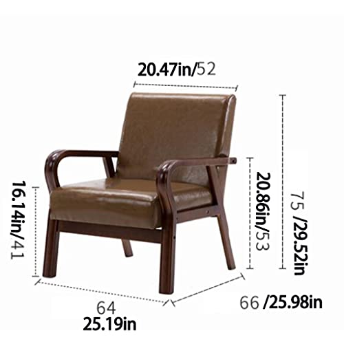 Nabeim Leather Accent Chair, Comfy Chair For Bedroom, Retro Upholstered Lounge Chair With Arms Mid-Century Single Reading Chair Adult For Living Room Reception Dorms Backrest Chair (Color : Pink) #TOP4