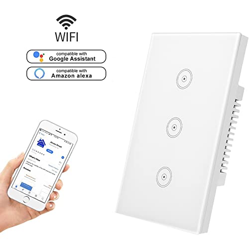 image for Useelink WiFi Smart Wall Light Switch au Approved,Glass Touchscreen,Co