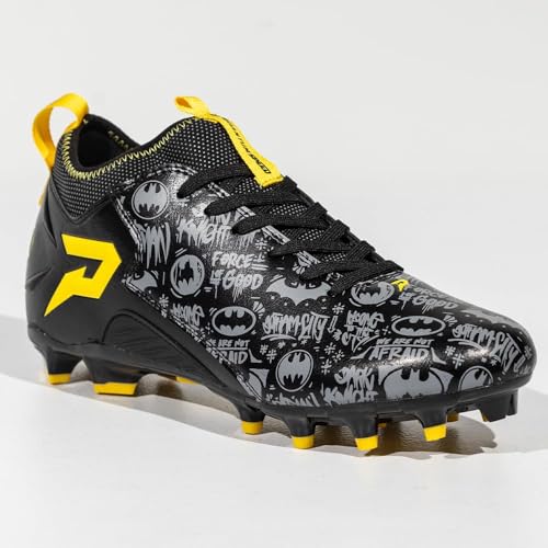 Phenom Elite Batman Football Cleats, Quantum Speed, Mid Top, Black, Water Resistant3