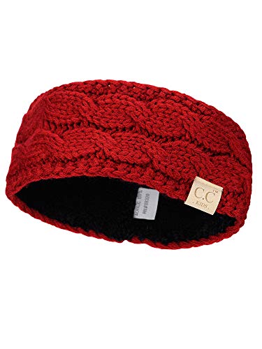 C.C Kids' Cable Knit Fuzzy Lined Ear Warmer #TOP7