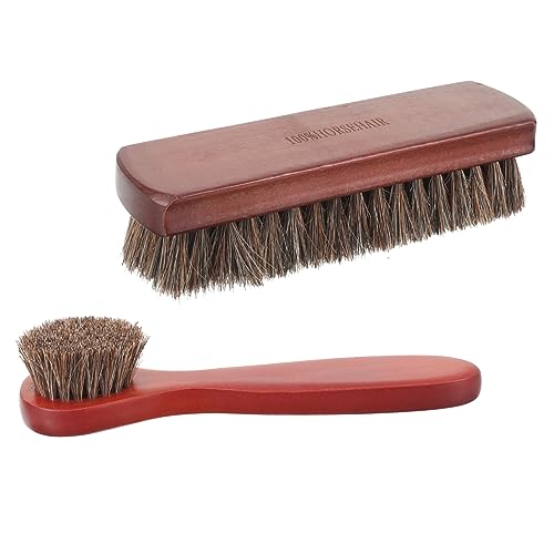 PACKOVE Cepillo De 2 Piezas para Pulir Zapatos De Hombre Suave con Cerdas Marrones para Limpieza De Nobuk Aplicador Negro para Botas Kit De Cuidado Árbol De Loto