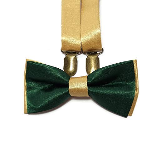 EMERALD GREEN and GOLD bow tie Matching 