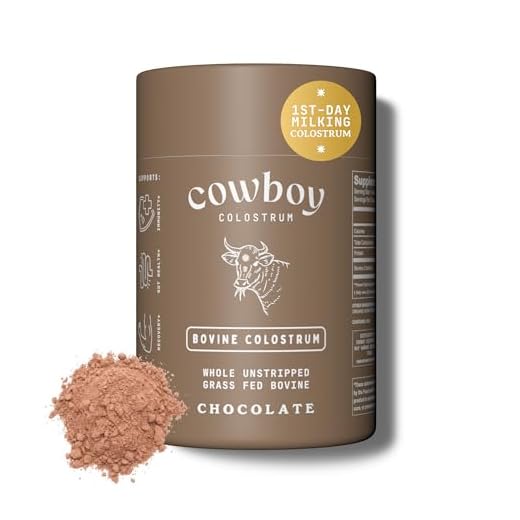 Cowboy - The Exclusive 1st Milking, Whole, Grass Fed Colostrum Supplement for Full Body Health - Bovine Colostrum Powder Packed w/Bioactive Nutrients - Sugar Free (Chocolate, 40 Servings)