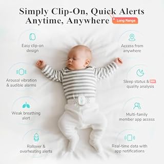 Sense-U Pro Smart Baby Breathing Monitor-Tracks Baby's Breathing, Sleep Position, Rollover, Temperature, with Real-time Alerts, Anytime, Anywhere, Easy Clip-On Design