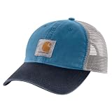 Carhartt Men's Canvas Mesh-Back Cap, Dark Tranquil Blue/Navy, One Size