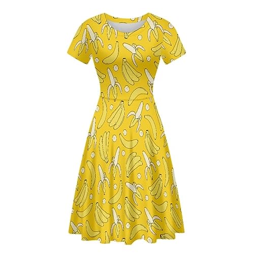 Youngerbaby Cute Love Paw Print Girls Skirts Casual Dresses Novelty Swing Midi Dress Festival