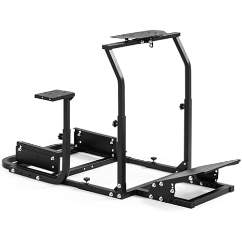 Hottoby G29 Racing Simulator Cockpit Fit for Logitech/Thrustmaster G25 G923 G920 Stability Upgrade and Multi-level Adjustment,No Handbrake,Pedals,Steering Wheel & Seat Cover