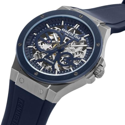 Image of Kenneth Cole Automatic Blue Dial Blue Silicone Strap Watch for Men - KCWGZ0063903MN