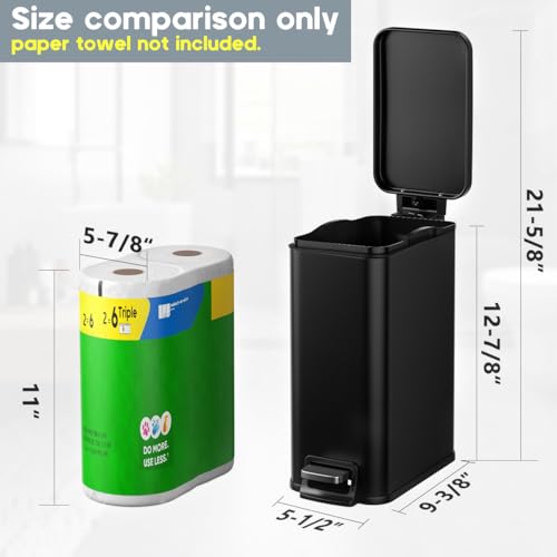 Slim-Bathroom-Trash-Can-with-Lid-Soft-Close-16-Gallon-Stainless-Steel-Garbage-Can-with-Removable-Inner-Bucket-Durable-Step-Pedal-Small-Trash-Bins-for-Toilet-Bedroom-Kitchen-Office