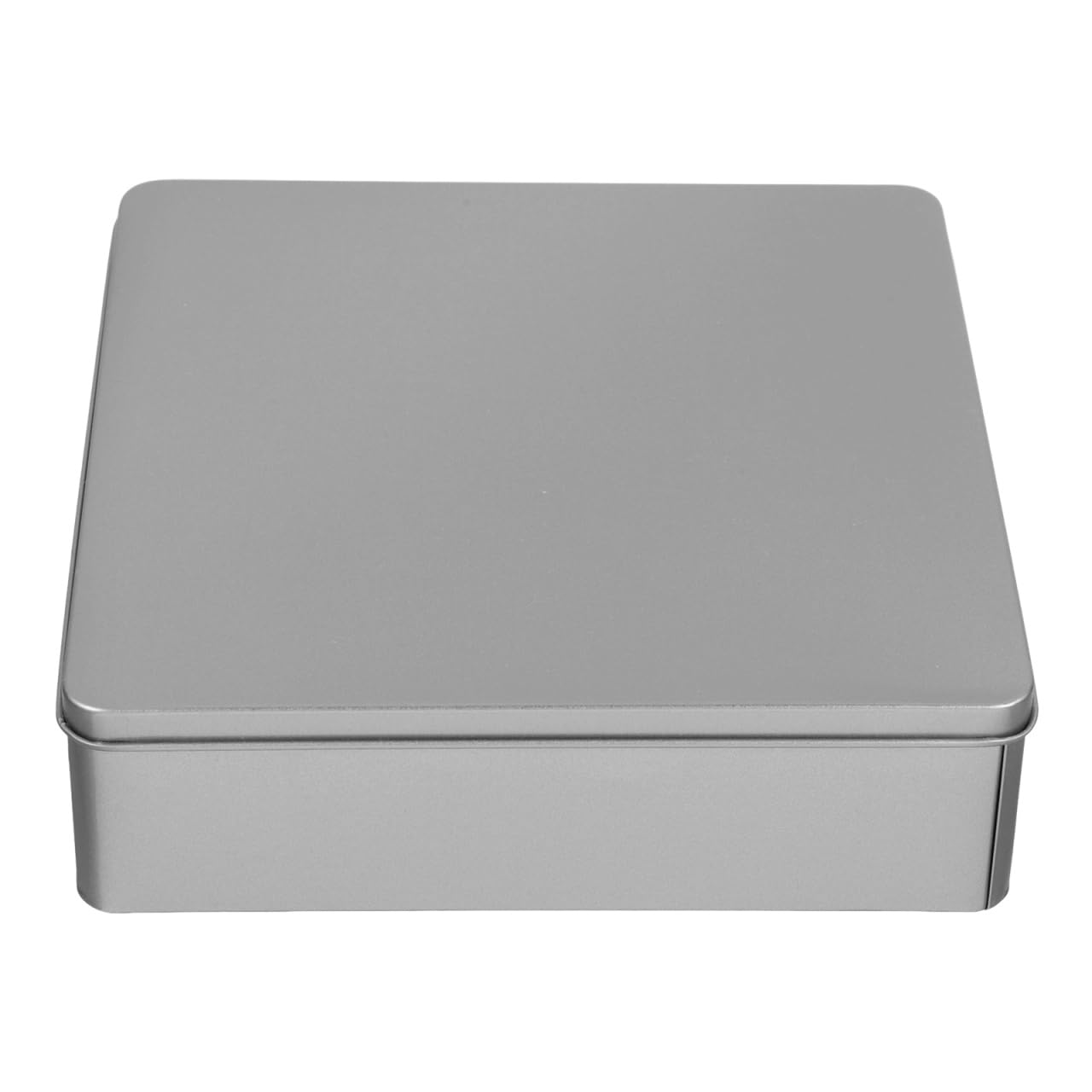 VALICLUD Decorative Tinplate Storage Box 7.87X7.87X2.17In Reusable Metal Candy Cookie Box for Party Favors and Small Craft Packaging