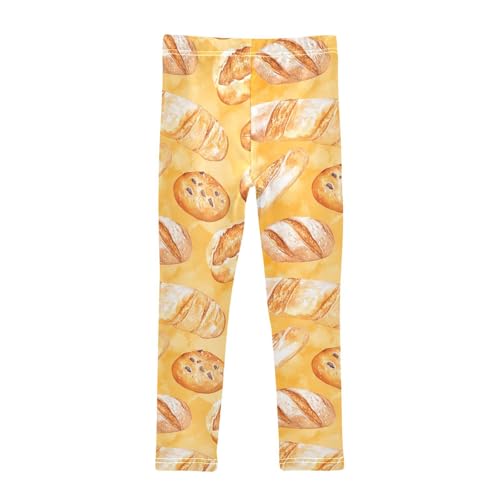 Baguette Loaf Girls Leggings,Workout Leggings for Girls Toddler Athletic Legging Size for 3-10T2