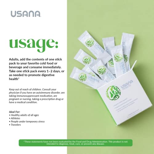 Usana Probiotic Supplement To Support Digestive Health* – Gluten Free – Sugar Free – Dairy Free - 14 Stick Packs #TOP5