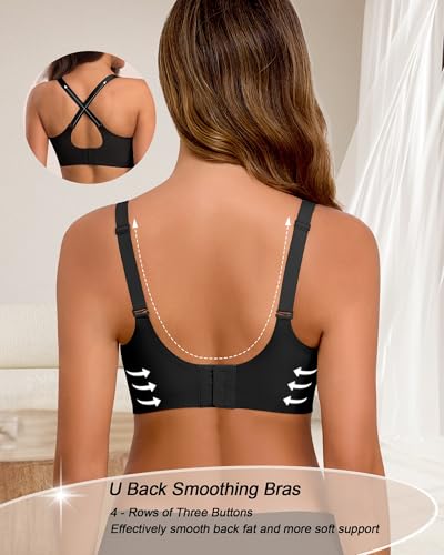 Women's Scalloped Comfortable Supportive Bralettes No Underwire Full Coverage Seamless Padded Bras3