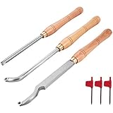 【ERGONOMISCHES DESIGN】 - Die Drehwerkzeuge für Holzdrehmaschinen sind mit gebogenen Griffen ausgestattet, die gut zu Ihrer Hand passen und die Ermüdung bei langer Arbeit lindern.
