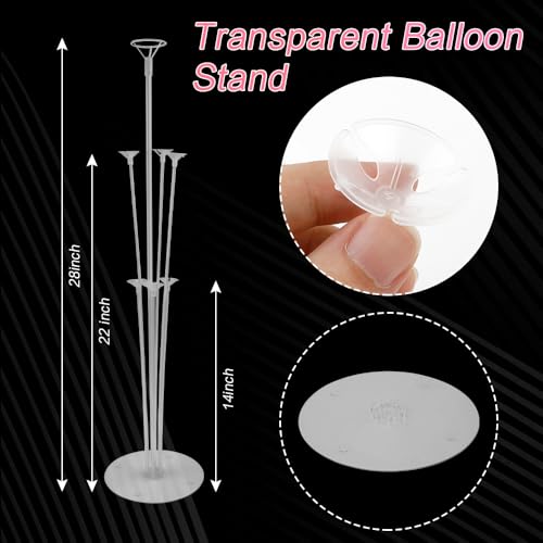 Balloon Stand kit 8 Sets 22 Pcs Balloon Stands for Table Decorations for Party Balloon Centerpieces for Tables Happy Birthday Table Decorations Balloon Holders for Table Tape Strip Glue Point Clips by Ratifyale - Used condition - Image 3
