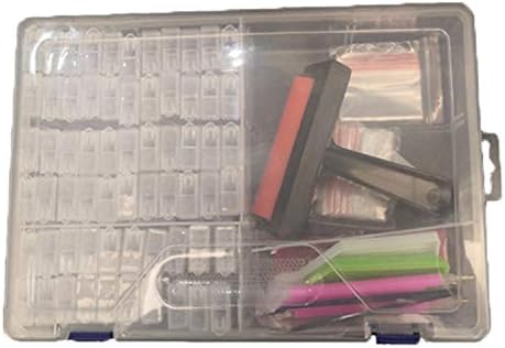 104 Pieces 5D Diamond Art Painting Tools Kit for Adults and Kids, DIY Art Craft Painting Embroidery Accessories Storage Container(Storage Box with Tools)